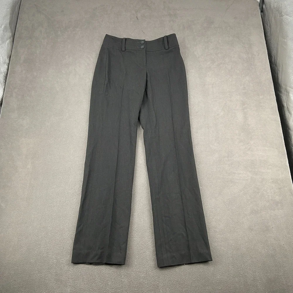 Ann Taylor Margo Dress Pants Womens 2‎ Charcoal Gray Formal Oxford Straight Leg